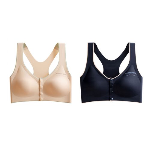 2025 New Arrival Plus Size Ice Silk Front Button Sleeping Yoga Bra