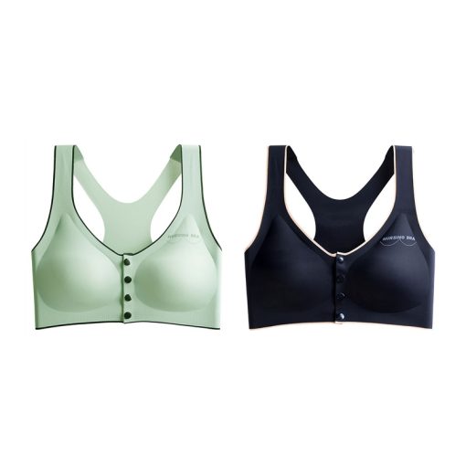 2025 New Arrival Plus Size Ice Silk Front Button Sleeping Yoga Bra
