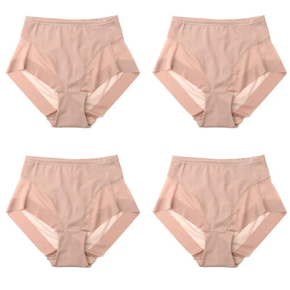High Waist Ice Silk Seamless Shaping Briefs