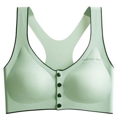 2025 New Arrival Plus Size Ice Silk Front Button Sleeping Yoga Bra