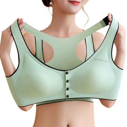 2025 New Arrival Plus Size Ice Silk Front Button Sleeping Yoga Bra